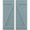 Ekena Millwork Americraft 6-Board (2 Batten) Wood Joined Board-n-Batten Shutters w/ Z-Bar, ARW102BB621X77SBH, PR ARW102BB621X77SBH - alternate 1